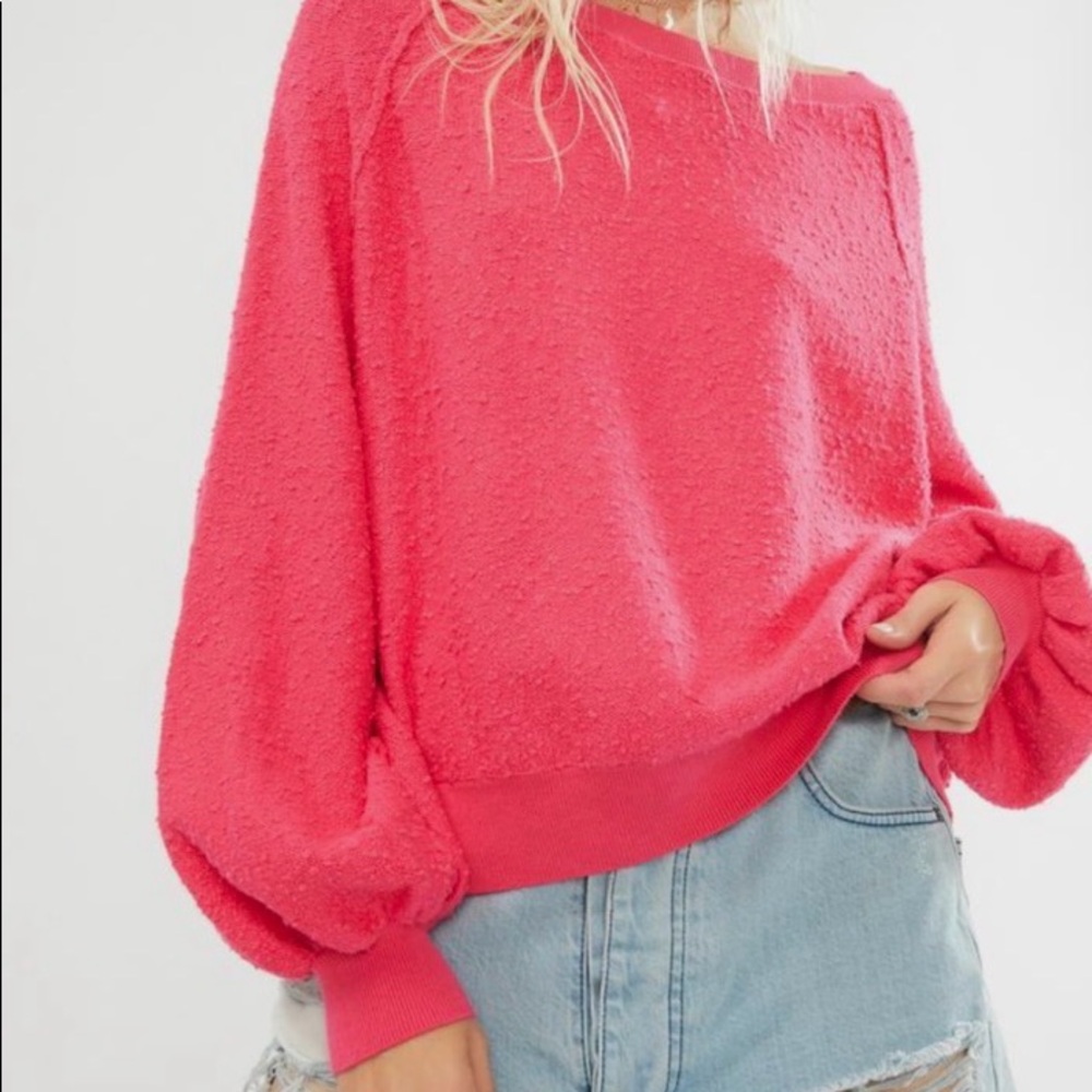 Free People Rock Candy Pink Sweater size Medium